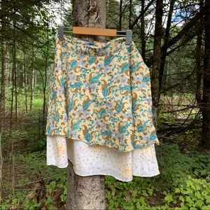Wear Guru Silk Sari Upcycled Mini Skirt Reversible Travel Patterned Paisley